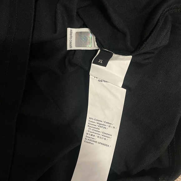 ROBERTO CAVALLI EMBROIDERED LOGO BLACK POLO SZ XL - Picture 8 of 8